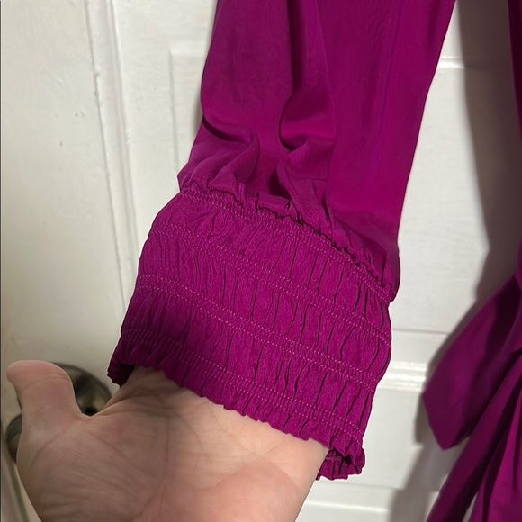 Diane Von Furstenberg Fuchsia Silk Blouse - Picture 3 of 7